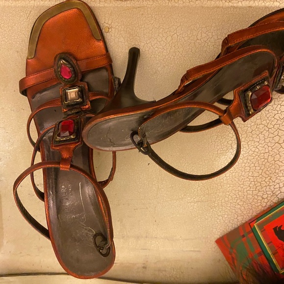 Stuart Weitzman Bronze Multi Gem Sandals - Picture 5 of 5